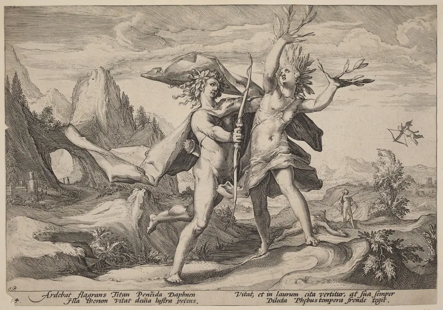 Daphne Changed into a Laurel Tree by Hendrick Goltzius