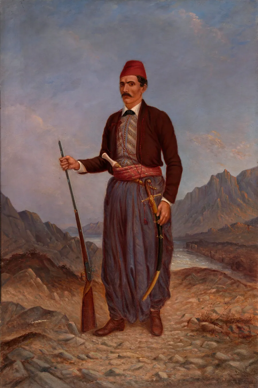 Albanian Man by Antonion Zeno Shindler, 1813 Bulgaria-died Washington, DC 1899