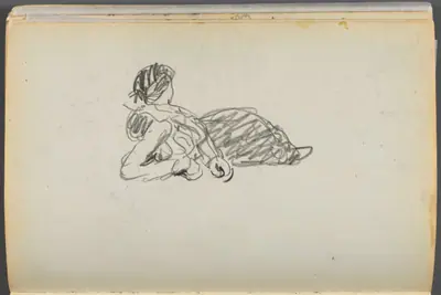 Sketchbook- The Granite Shore Hotel, Rockport, page 082: Reclining Figure
