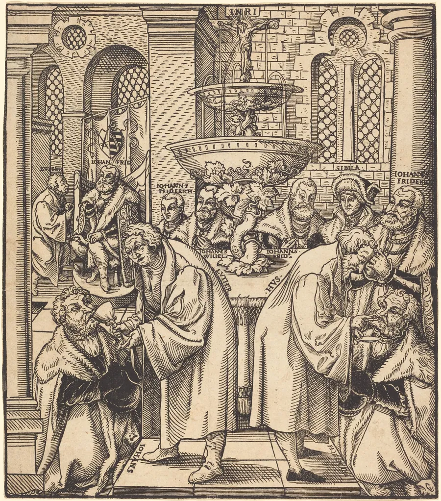 The Reformers Luther and Hus Giving Communion to the Princes of the House of Saxony by Lucas Cranach the Elder