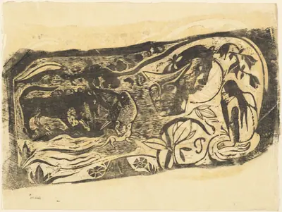 Plate with the Head of a Horned Devil (Planche au diable cornu)