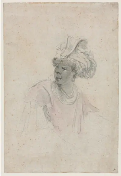 Man Wearing a Fantastic Headdress, Facing to the Left