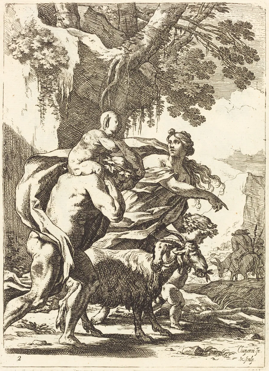 Faun and Bacchante with a Child by Nicolas Chapron