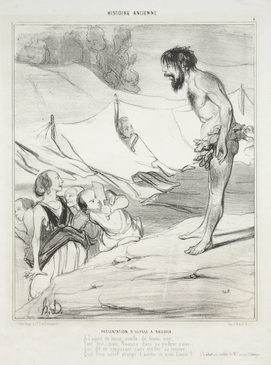 Introduction of Ulysses to Nausica by Honoré Daumier