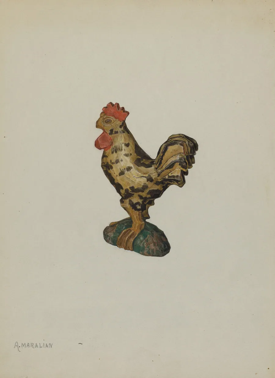 Pa. German Rooster Figurine by Arsen Maralian