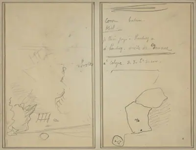 Head of a Monkey; Inventory of Bottles and Beverages [verso]