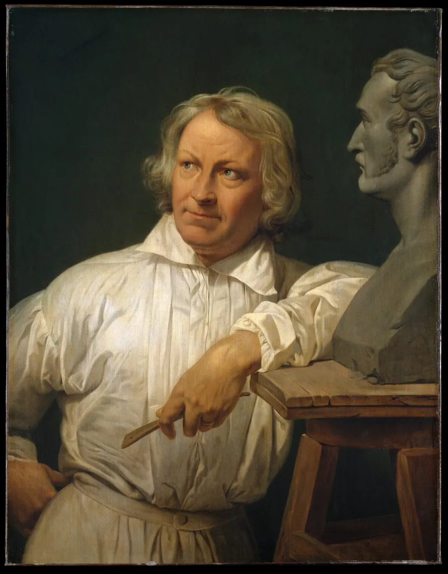 Bertel Thorvaldsen (1768–1844) with the Bust of Horace Vernet by Horace Vernet