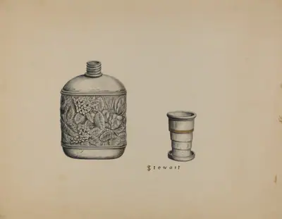 Silver Whiskey Flask