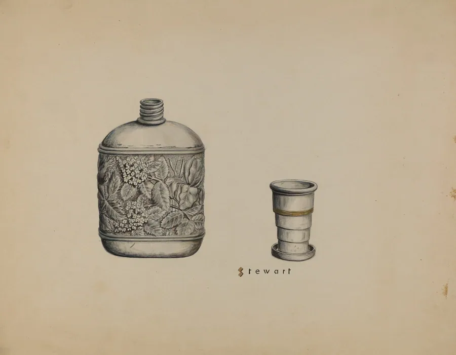Silver Whiskey Flask by Robert Stewart
