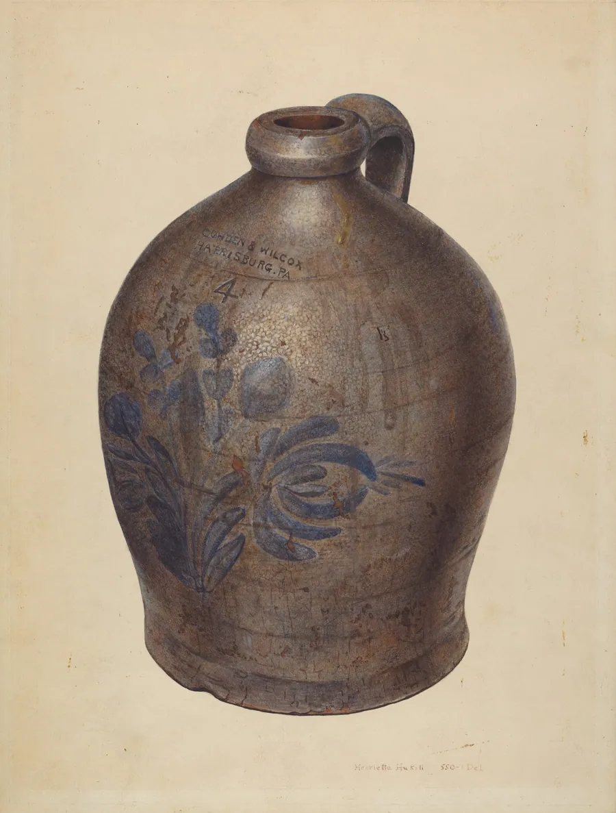 Gray Stone Crockery Jug by Henrietta S. Hukill