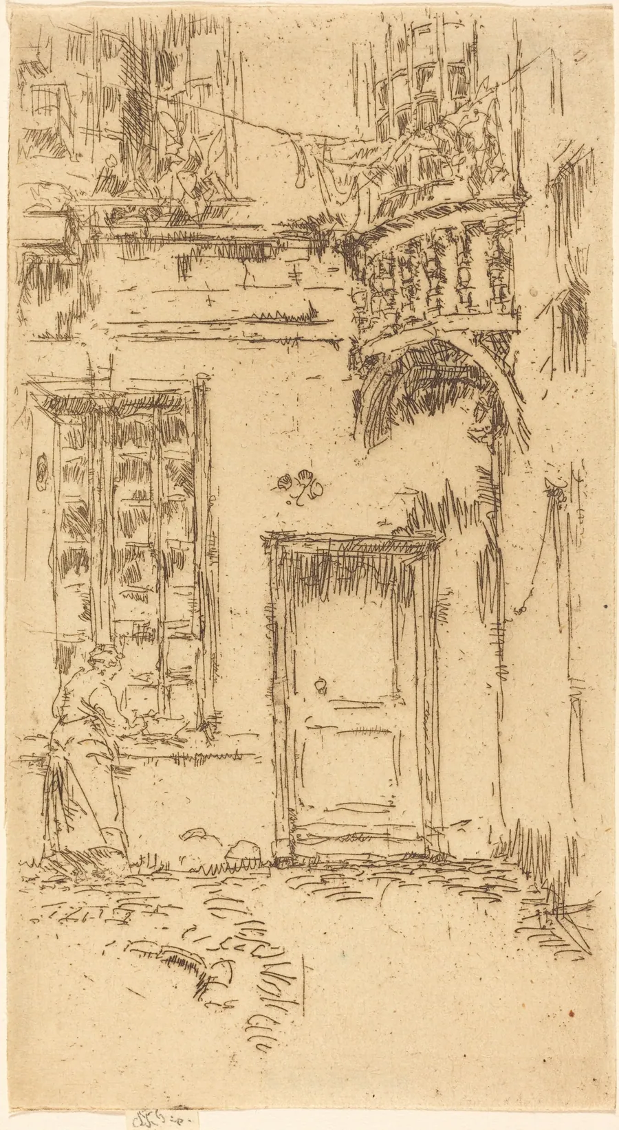 Courtyard, Rue P.L. Courier by James McNeill Whistler