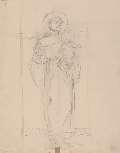 Standing Saint holding the Christ Child