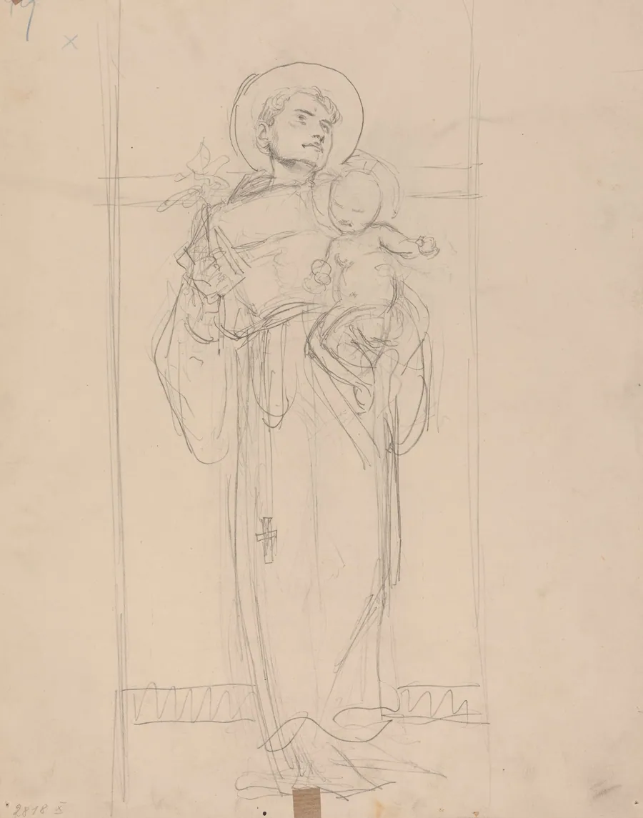 Standing Saint holding the Christ Child by Karel Vitezslav Masek
