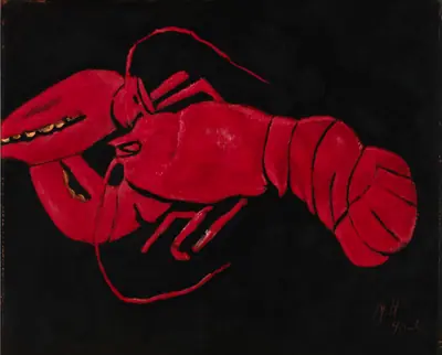 (Lobster on Black Background)