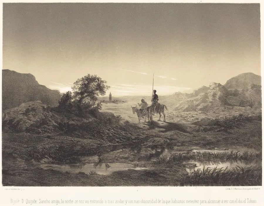 Dijolé D. Quijote: sancho amigo, la noche se nos va entrando... by Célestin Nanteuil