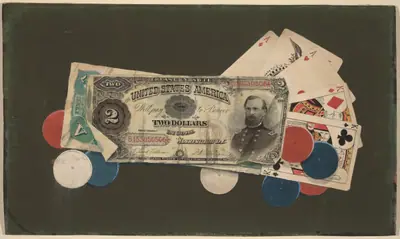 Trompe l'Oeil: A Full House with Chips, $2 and $5 Bills