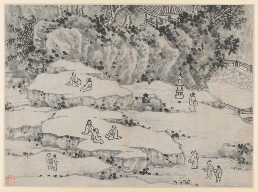 The Nodding Stone Terrace, Tiger Hill, and the Thousand-Man Seat, from Twelve Views of Tiger Hill, Suzhou by Shen Zhou