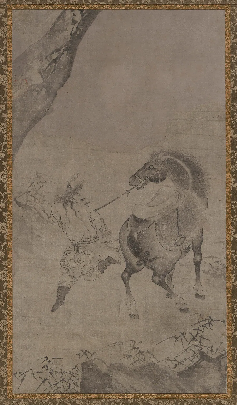 A horse and rider by Formerly attributed to Li Gonglin (傳)李公麟 (ca. 1049-1106)