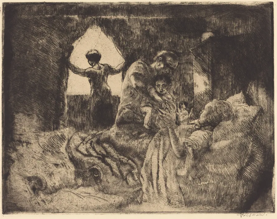 Greeting Grandmother (Le Bonjour à la Grand-mère) by Albert Besnard