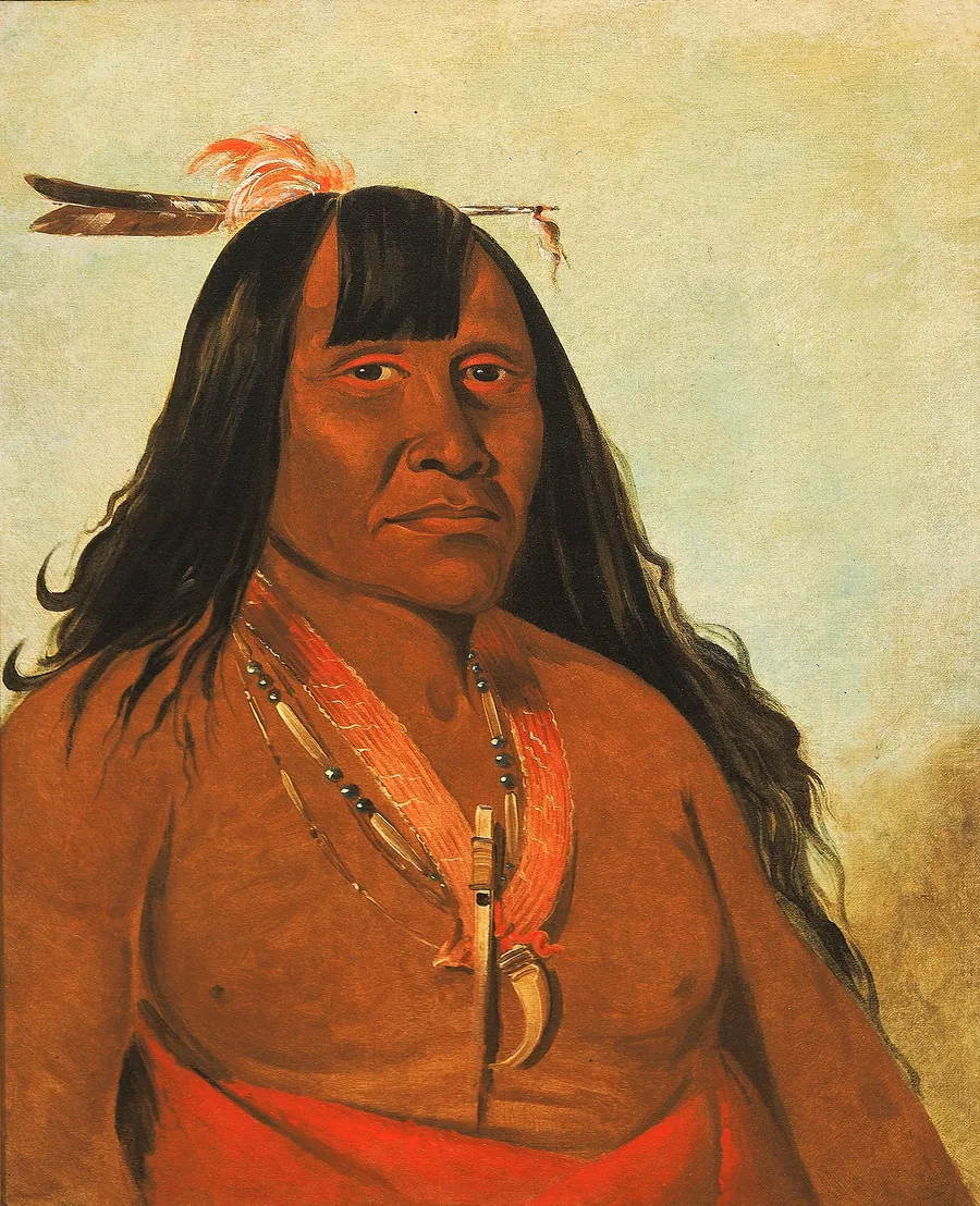 Bón-són-gee, New Fire, a Band Chief by George Catlin, born Wilkes-Barre, PA 1796-died Jersey City, NJ 1872