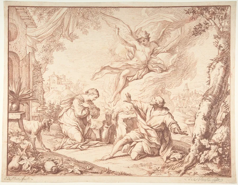 The Sacrifice of Manoah by Jacques Dumont, called le Romain