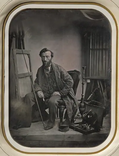 Self-Portrait in Painting Studio