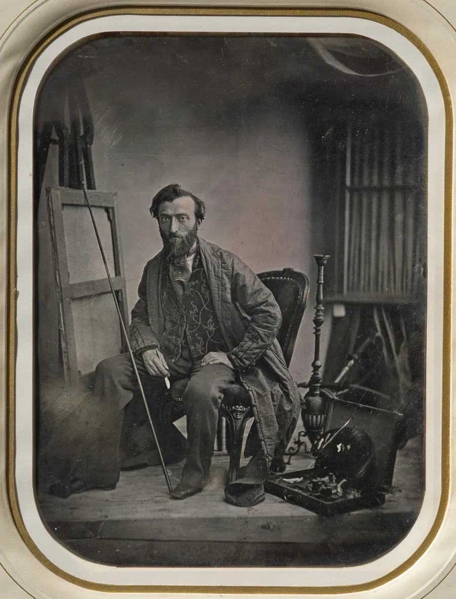 Self-Portrait in Painting Studio by Camille Dolard
