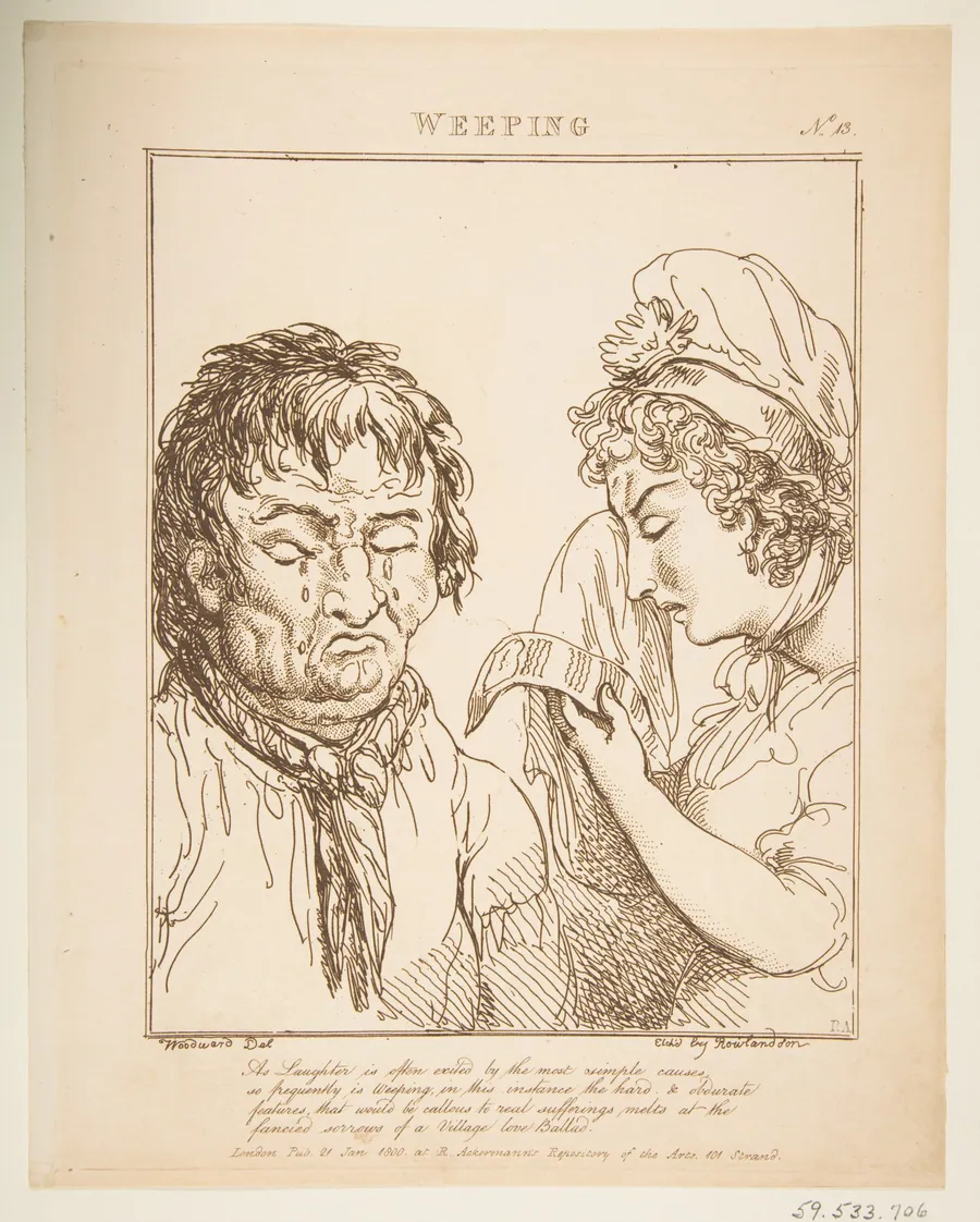 Weeping (Le Brun Travested, or Caricatures of the Passions) by George Murgatroyd Woodward