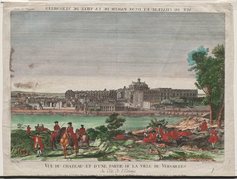 Vue du Chateau et d'une Partie de la Ville de Versailles by Balthasar Friedrich Leizelt
