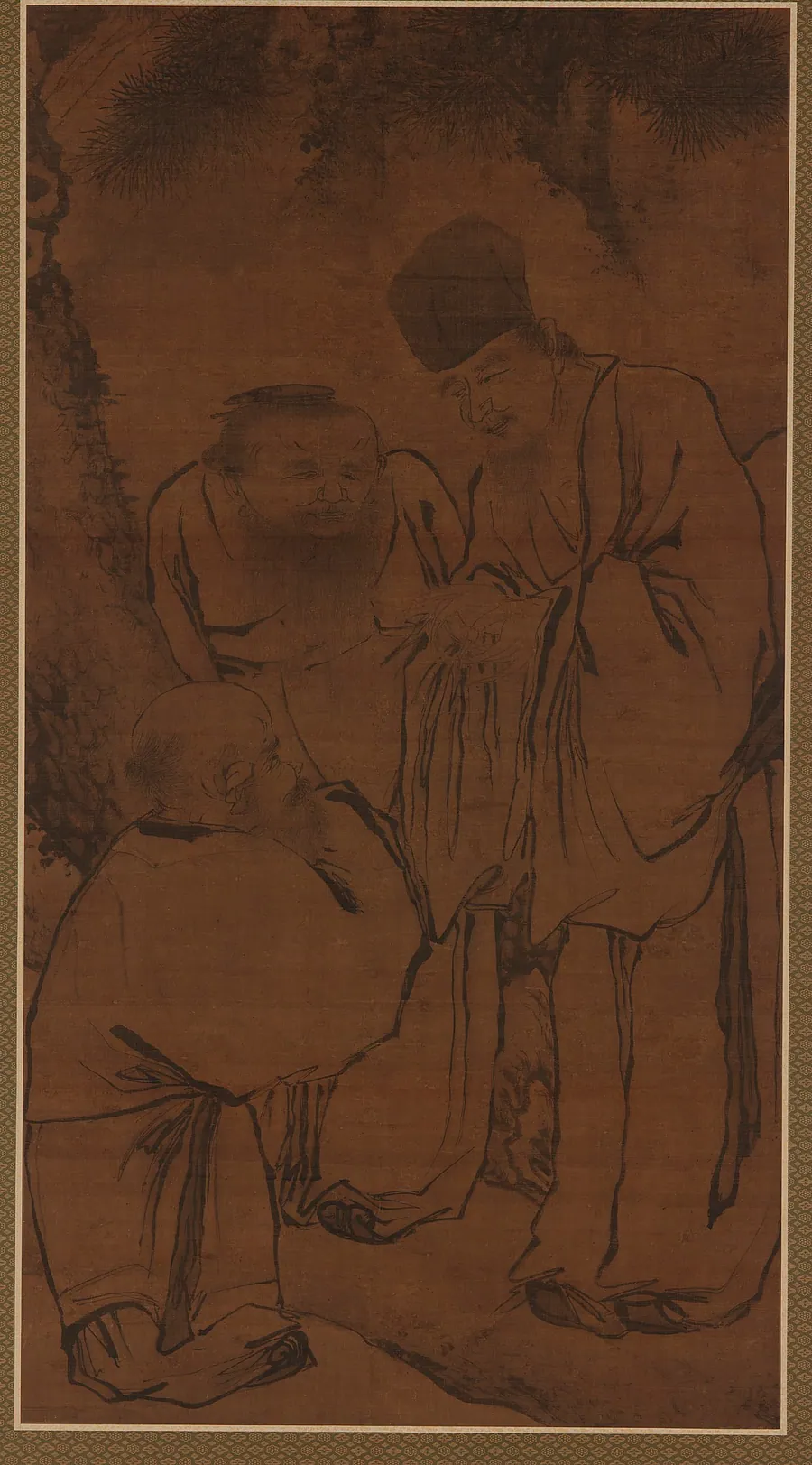 The three stars by Formerly attributed to Gong Kai 龔開 (1222-1307)