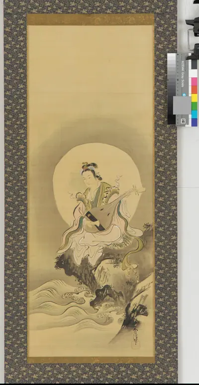 Benten (<em>Sarasvati</em>) seated on a rock