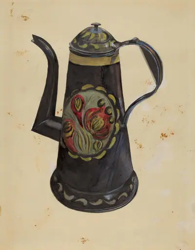 Toleware Coffee Pot