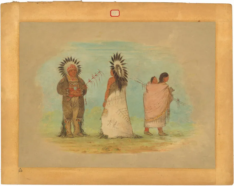 Two Ottoe Chiefs and a Woman by George Catlin
