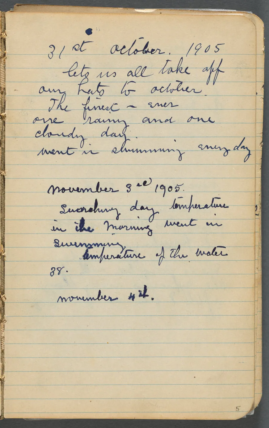 Sketchbook, page 005: Notes by Maurice Prendergast