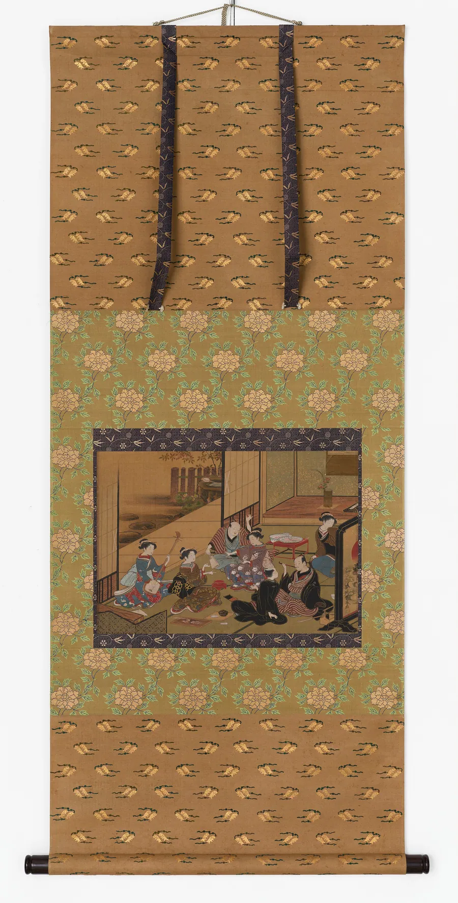Interior scene of a party with <em>geisha</em> and clients by Utagawa Toyoharu (1735-1814)
