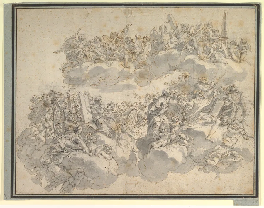 Prophets, Patriarchs, Saints, and Music-Making Angels in Glory by Giovanni Battista Gaulli (Il Baciccio)