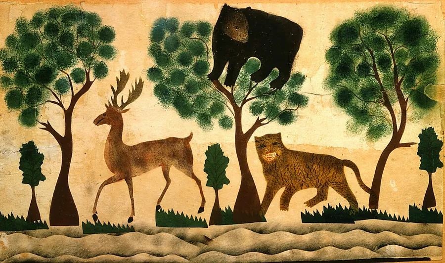 Bear in Tree by American 19th Century