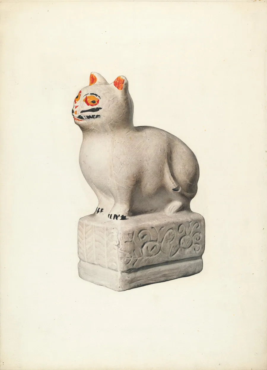 Chalkware Cat by Gertrude Koch