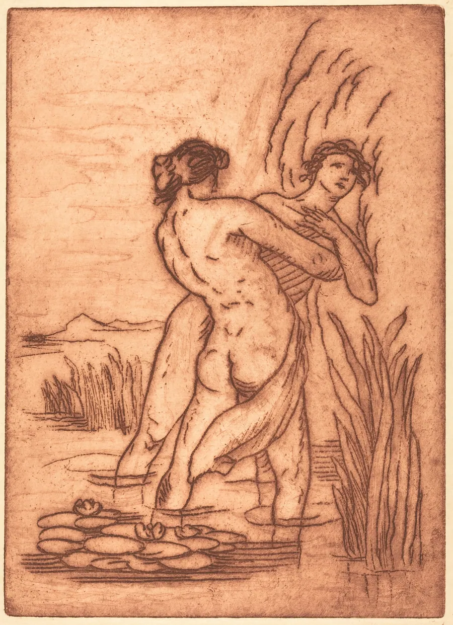 Couple Standing in Water by Emile Bernard