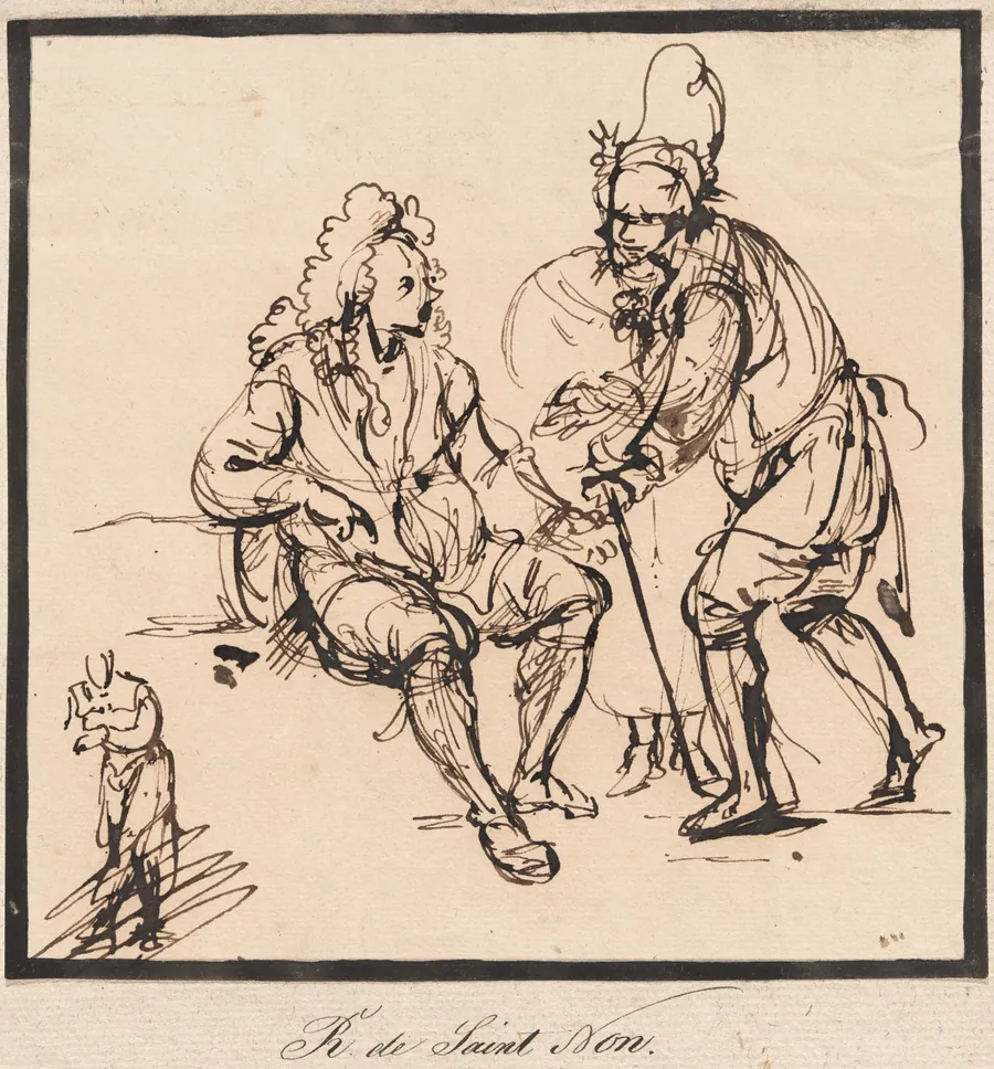 A Gardener and a Gentleman by Jean-Claude-Richard, Abbé de Saint-Non
