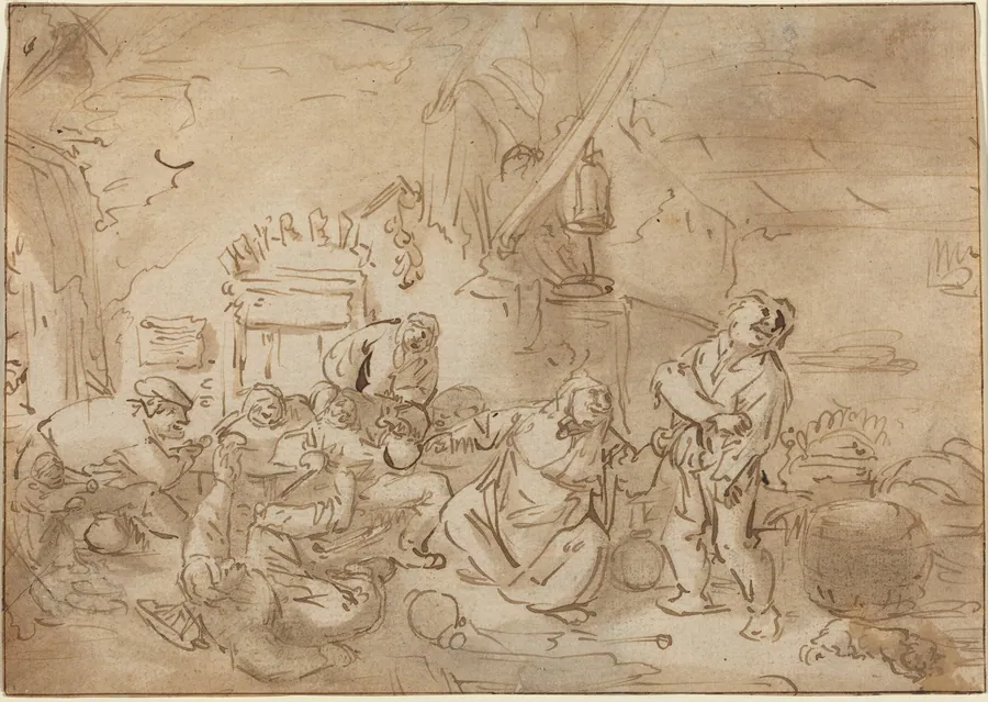 Brawl in an Inn by Anonymous Artist