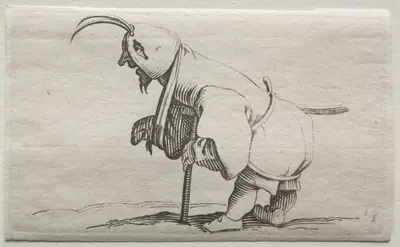 Varie figure gobbi di Iacopo Callot (Cripple with a hood)