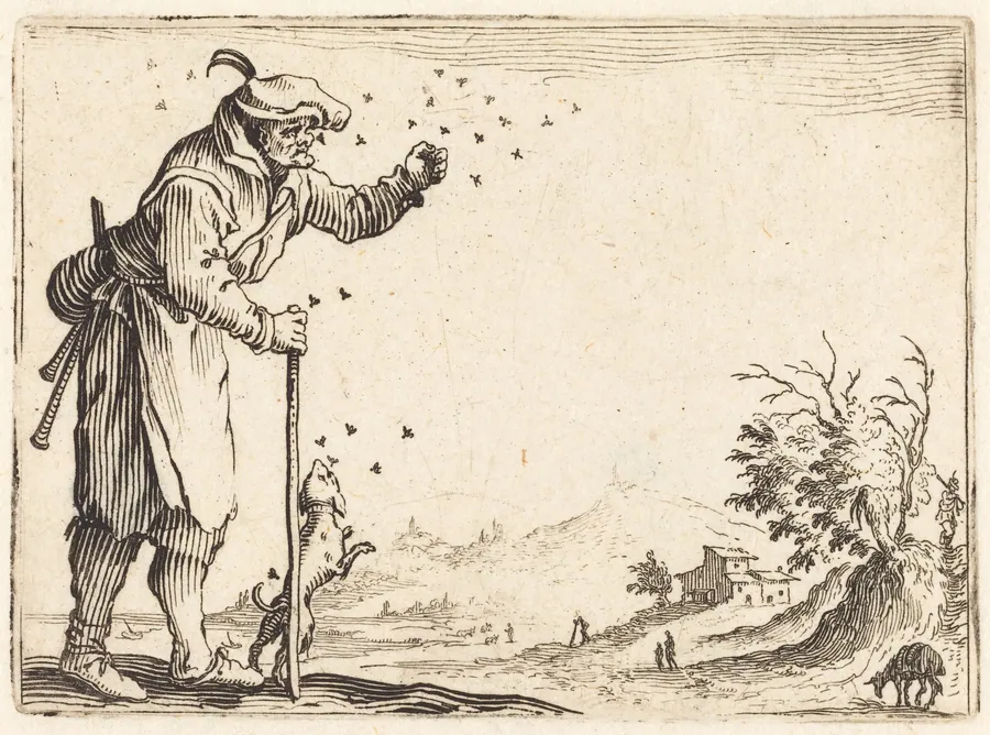 Peasant Attacked by Bees by Jacques Callot