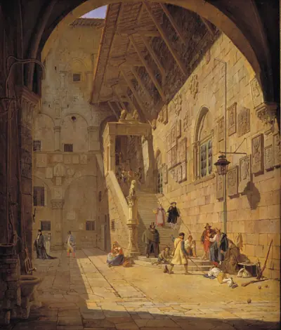Fængselsgården i Palazzo Bargello i Firenze