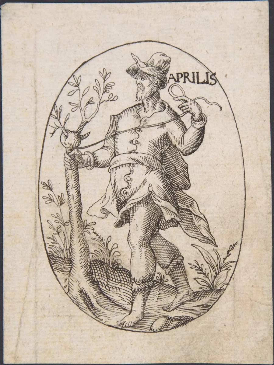 The Month of April: Man Grafting a Branch onto a Tree by Erasmus Hornick