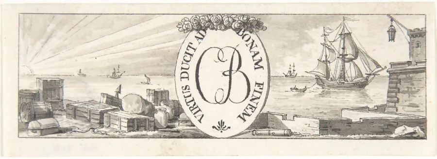 Design for a Vignette: Harbor Scene by Charles Percier