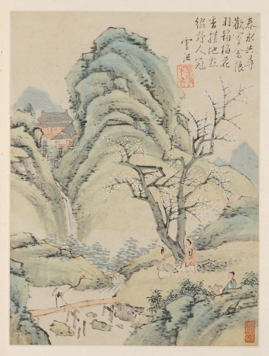 Album of Seasonal Landscapes, Leaf A (previous leaf 4) by Xiao Yuncong