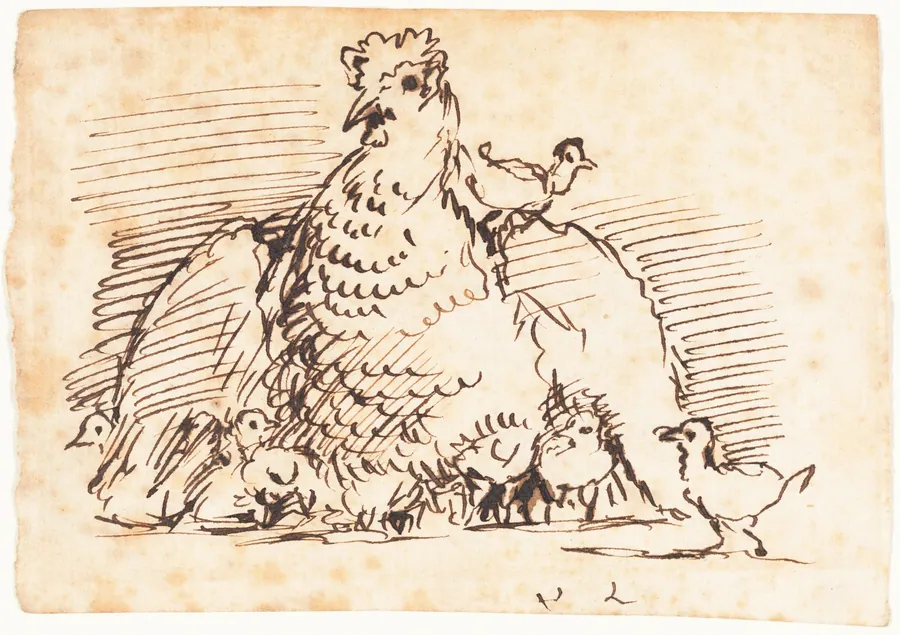 Hens and Chicks by John Linnell