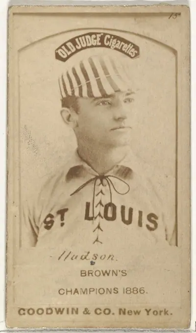 Nathaniel P. "Nat" Hudson, Pitcher, St. Louis Browns, from the Old Judge series (N172) for Old Judge Cigarettes