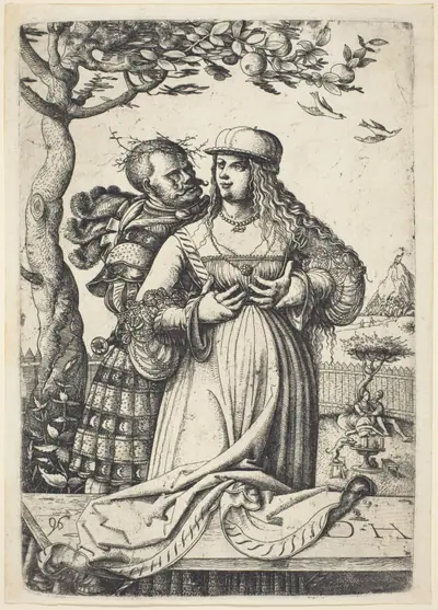 Soldier Embracing a Woman